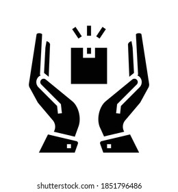 delivery border protection glyph icon vector. delivery border protection sign. isolated contour symbol black illustration