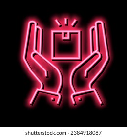 delivery border protection neon light sign vector. delivery border protection sign. isolated symbol illustration