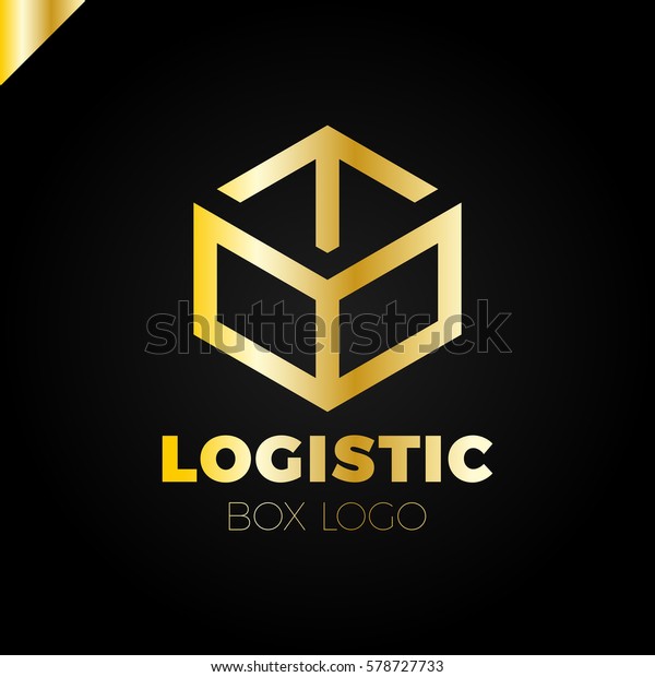 Delivery Box\
with Arrow Logo. Colorful line\
style