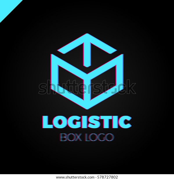 Delivery Box\
with Arrow Logo. Colorful line\
style