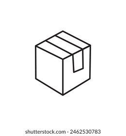 Delivery box, cardboard line icon.vector flat trendy style illustration for web and app..eps