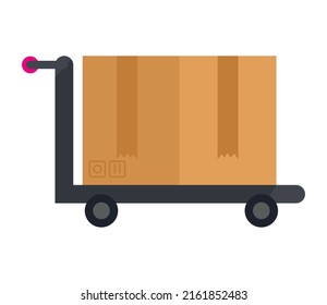 caja de entrega en icono de carro