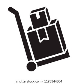 Delivery box cart icon. Simple illustration of delivery box cart vector icon for web design isolated on white background