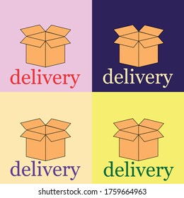 delivery box. Carton packaging box. Brown delivery set of different sized packages.Vector illustration