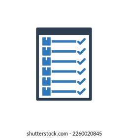 Símbolo de signo de icono de lista de verificación de caja de entrega 