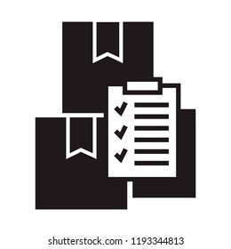 Delivery box checklist icon. Simple illustration of delivery box checklist vector icon for web design isolated on white background