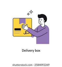 Delivery Box Concept vector illustration.  isolated on white Background.