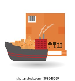 Delivery and box design, vector illustration
