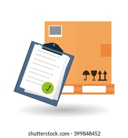 Delivery and box design, vector illustration