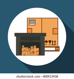 Delivery and box design, vector illustration