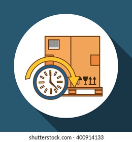 Delivery and box design, vector illustration