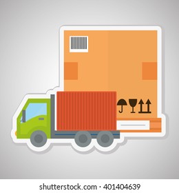 Delivery and box design, vector illustration