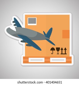 Delivery and box design, vector illustration