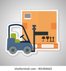 Delivery and box design, vector illustration