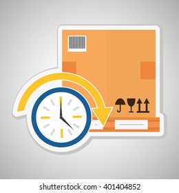 Delivery and box design, vector illustration