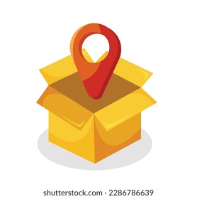 delivery box element for delivery concept vector illustration