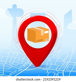 Delivery box. Gift box. Online delivery service. Vector illustration.