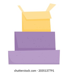 Delivery box icon cartoon vector. Carton parcel. Post shipping package