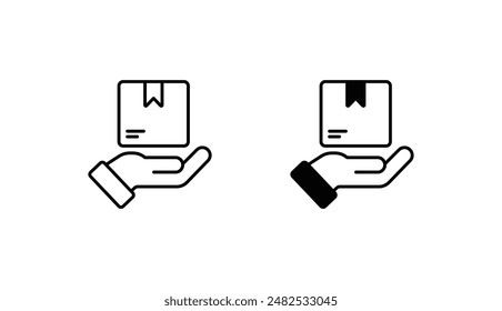 Delivery Box icon design with white background stock illustration
