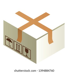 Delivery box icon. Isometric of delivery box vector icon for web design isolated on white background