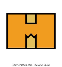 Delivery box icon line isolated on white background. Black flat thin icon on modern outline style. Linear symbol and editable stroke. Simple and pixel perfect stroke vector illustration