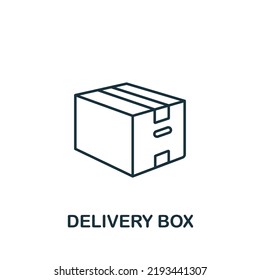 Icono de caja de entrega. Línea simple Icono de envío para plantillas, diseño web e infografías
