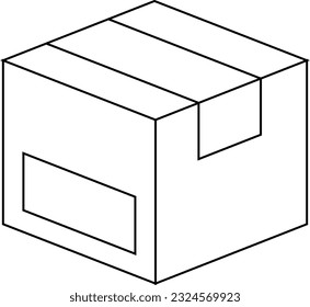 Icono de cuadro de entrega en estilo de línea. Símbolo de envío de paquetes