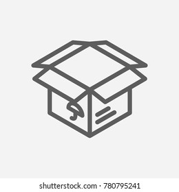 Delivery box icon line symbol. Isolated vector illustration of parcel sign concept for your web site mobile app logo UI design.