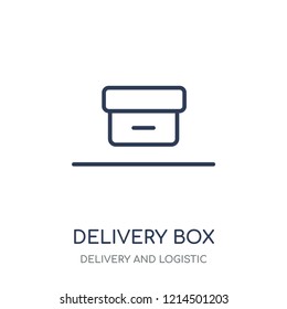 Delivery box icon. Delivery box linear symbol design from Delivery and logistic collection.