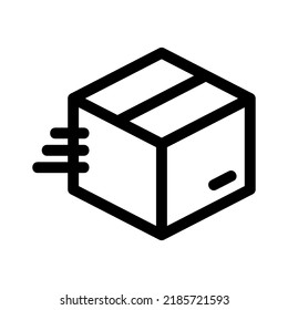 icono de caja de entrega o logotipo símbolo de signo aislado ilustración vectorial - iconos vectoriales de estilo negro de alta calidad
