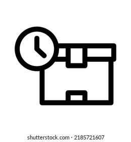 icono de caja de entrega o logotipo símbolo de signo aislado ilustración vectorial - iconos vectoriales de estilo negro de alta calidad
