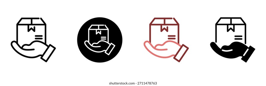 Icono de la caja de entrega Multi Style Ilustración vectorial