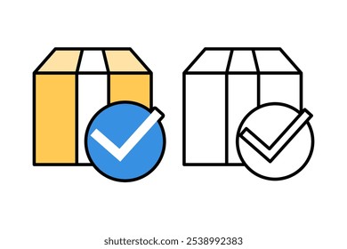 Delivery box icon object cartoon, sticker flat vector