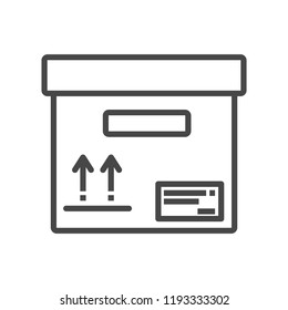 Delivery box icon. Outline delivery box vector icon for web design isolated on white background