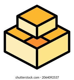 Delivery box icon. Outline delivery box vector icon color flat isolated