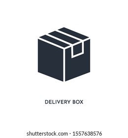 delivery box icon. simple element illustration. isolated trendy filled delivery box icon on white background. can be used for web, mobile, ui.