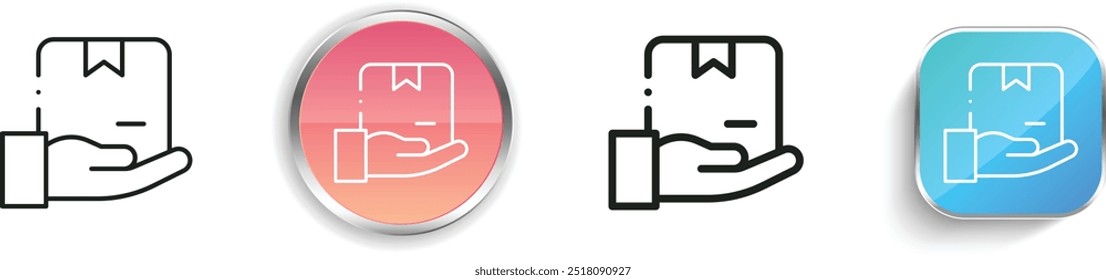 delivery box icon. Thin Linear, Regular and Button Style Design Isolated On White Background