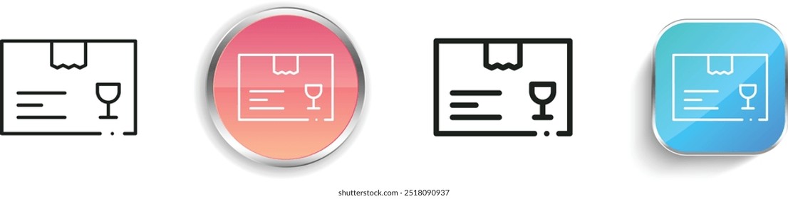 delivery box icon. Thin Linear, Regular and Button Style Design Isolated On White Background