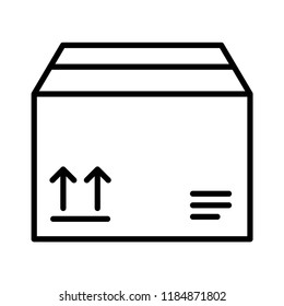 Delivery box icon in trendy flat style isolated on grey background. Website pictogram. Internet symbol for your web site design, logo, app, UI. Vector illustration, EPS10.