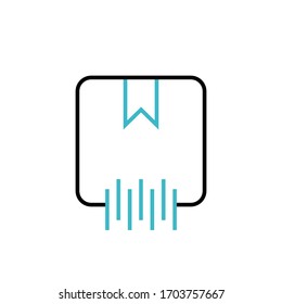 icono de cuadro de entrega dos líneas de color ilustración vectorial de diseño. aislado sobre fondo blanco