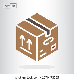 Delivery box icon - vector illustration EPS, flat design icon