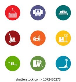 Delivery of box icons set. Flat set of 9 delivery of box vector icons for web isolated on white background