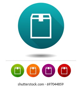 Delivery box icons. Shipping box signs. Shopping symbol. Vector Circle web buttons.