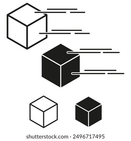Delivery box icons. Various styles. Vector graphic. Shipping symbol.