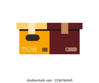 delivery box illustration over white