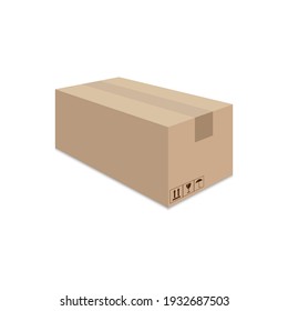 Caja de entrega aislada en fondo blanco. Ilustración del vector