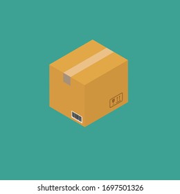 delivery box isometric icon.Conceptual vector illustration in flat style design.Isolated on background.