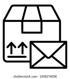 A delivery box with letter ready to deliver 