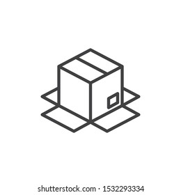Delivery Box line icon. linear style sign for mobile concept and web design. Cardboard box outline vector icon. Symbol, logo illustration. Vector graphics
