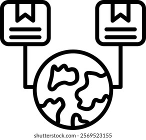 Delivery Box Line Vector Icon Design